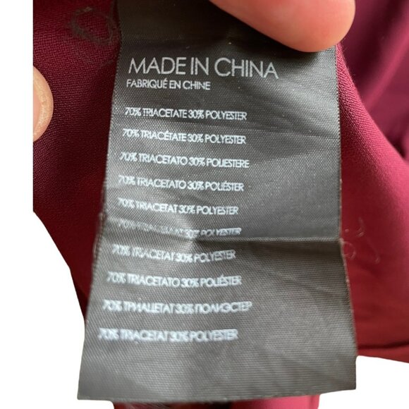 Club Monaco Size 2 Maroon/Red V-Neck Vanellie Cocoon Dress - Picture 5 of 7